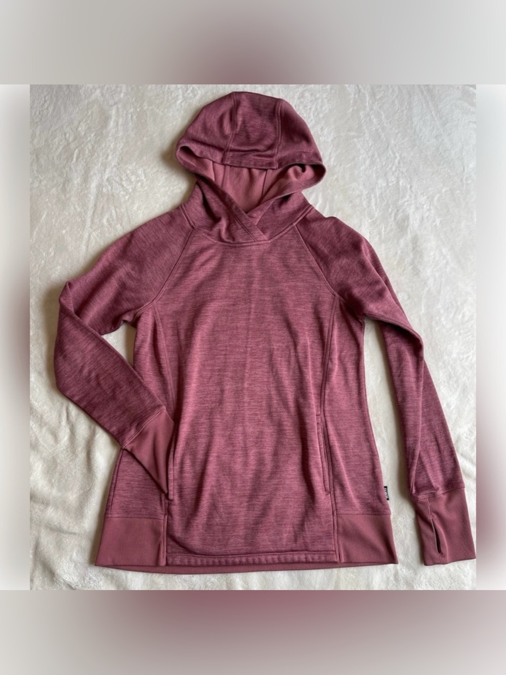 RBX Athletic Pullover Hoodie Mauve Pink Workout Sweatshirt Small thumb holes
